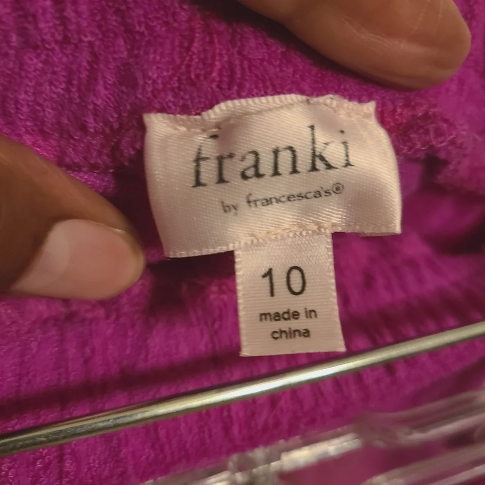 Franki for Francesca's | Fuchsia Pink Terry Cloth Athleisure Shorts (Size 10)